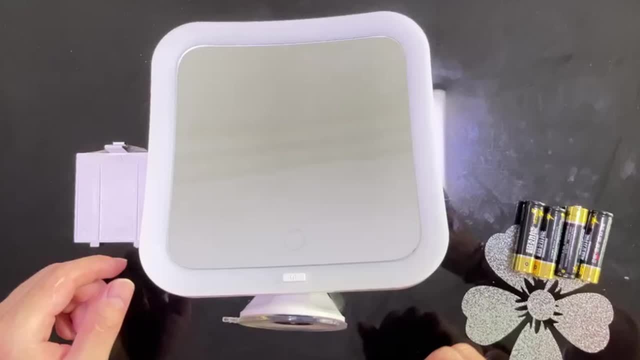Specchio per Trucco 10X Ingrandito con Illuminazione – Con Controllo Touch, Impostazione della Luminosità e Ventosa per Casa o Viaggio