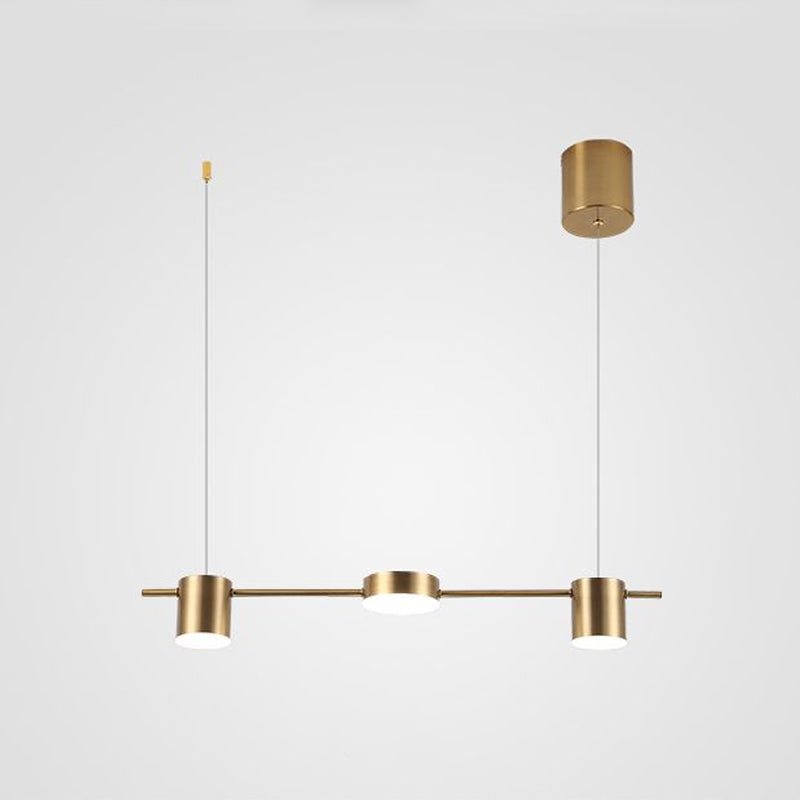 Lámpara colgante de aluminio para isla moderna y sencilla de 3/5 luces negra/oro lámpara de techo en luz cálida/blanca