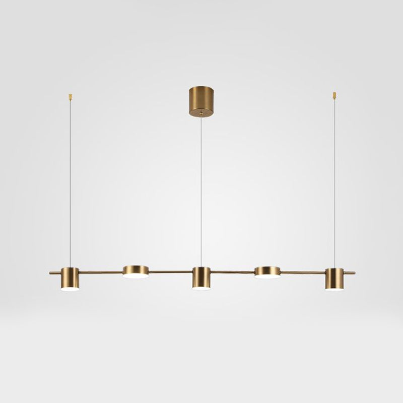 Lámpara colgante de aluminio para isla moderna y sencilla de 3/5 luces negra/oro lámpara de techo en luz cálida/blanca