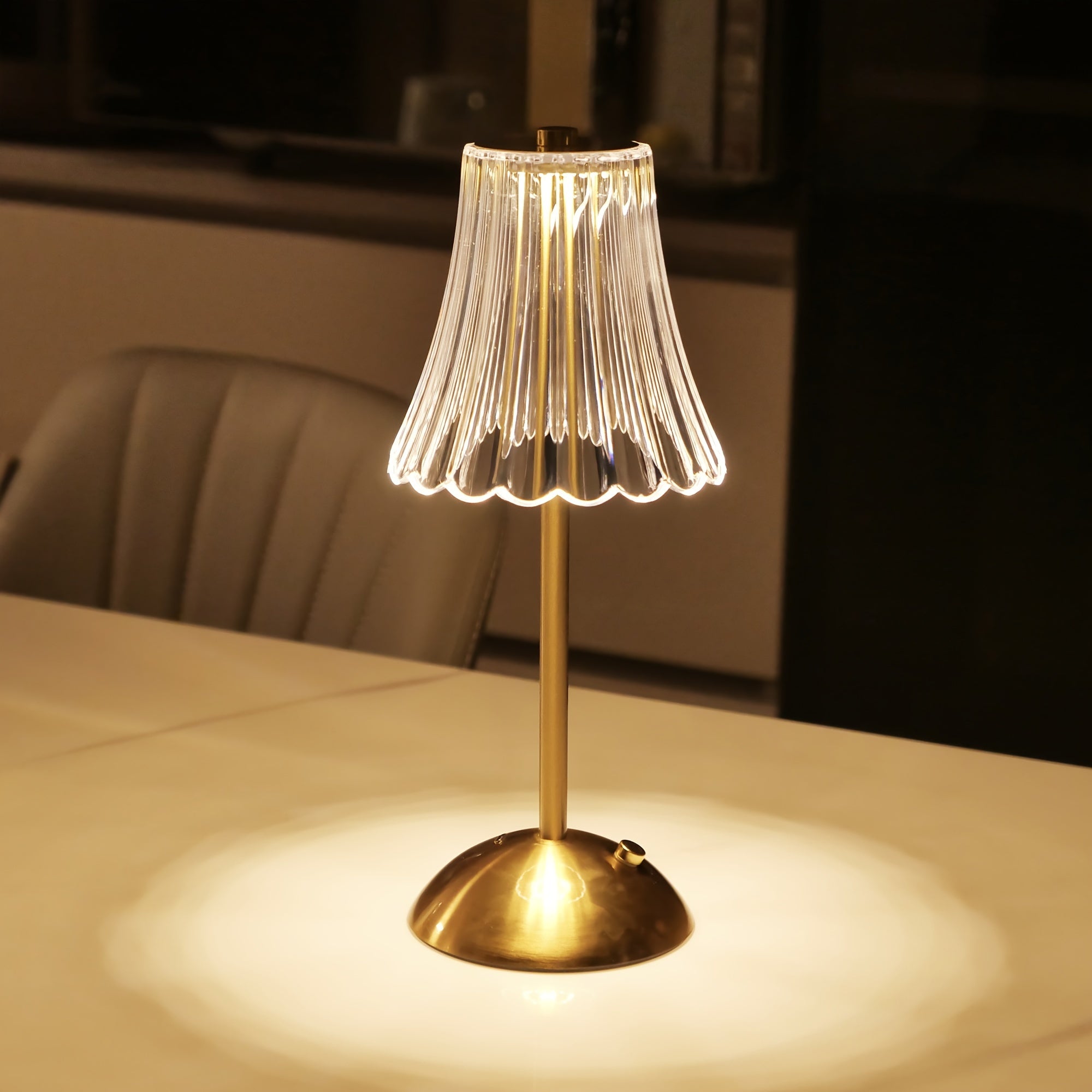 Crystaluxe - LED Crystal Table Lamp with Touch Control, Three-Color Light