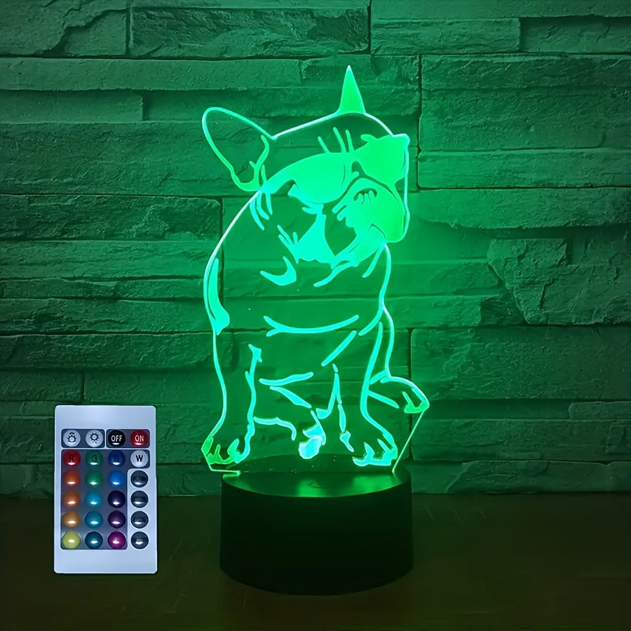 DecoBulldog - 3D French Bulldog Night Light with 16 Colors