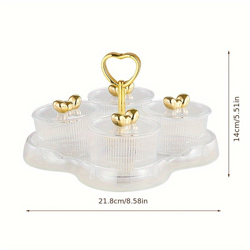 AcrylicServe Set - 4-piece Acrylic Nut & Candy Bowl Set with Lid