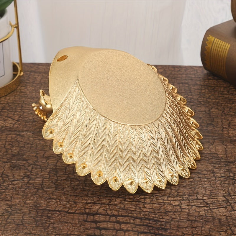 PeacockTray - Metal Snack Tray in Peacock Shape for Living Room Decoration
