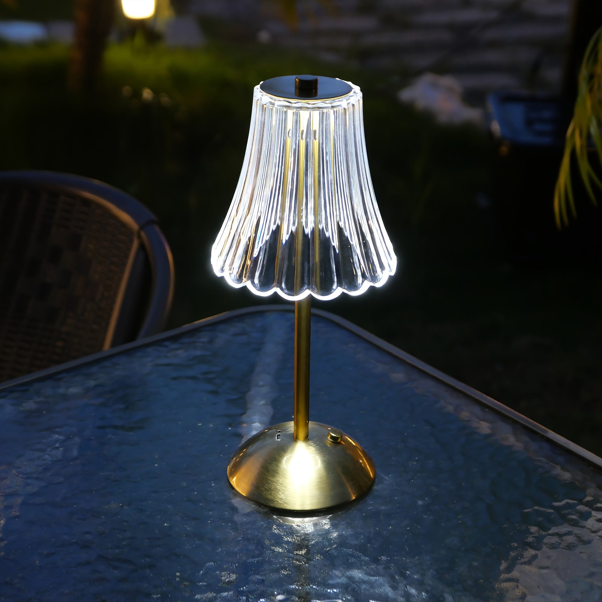 Crystaluxe - LED Crystal Table Lamp with Touch Control, Three-Color Light