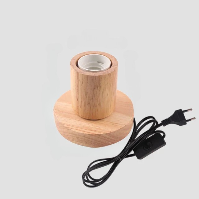 RetroWood - Wooden Table Lamp with Light Bulb for Atmospheric Lighting