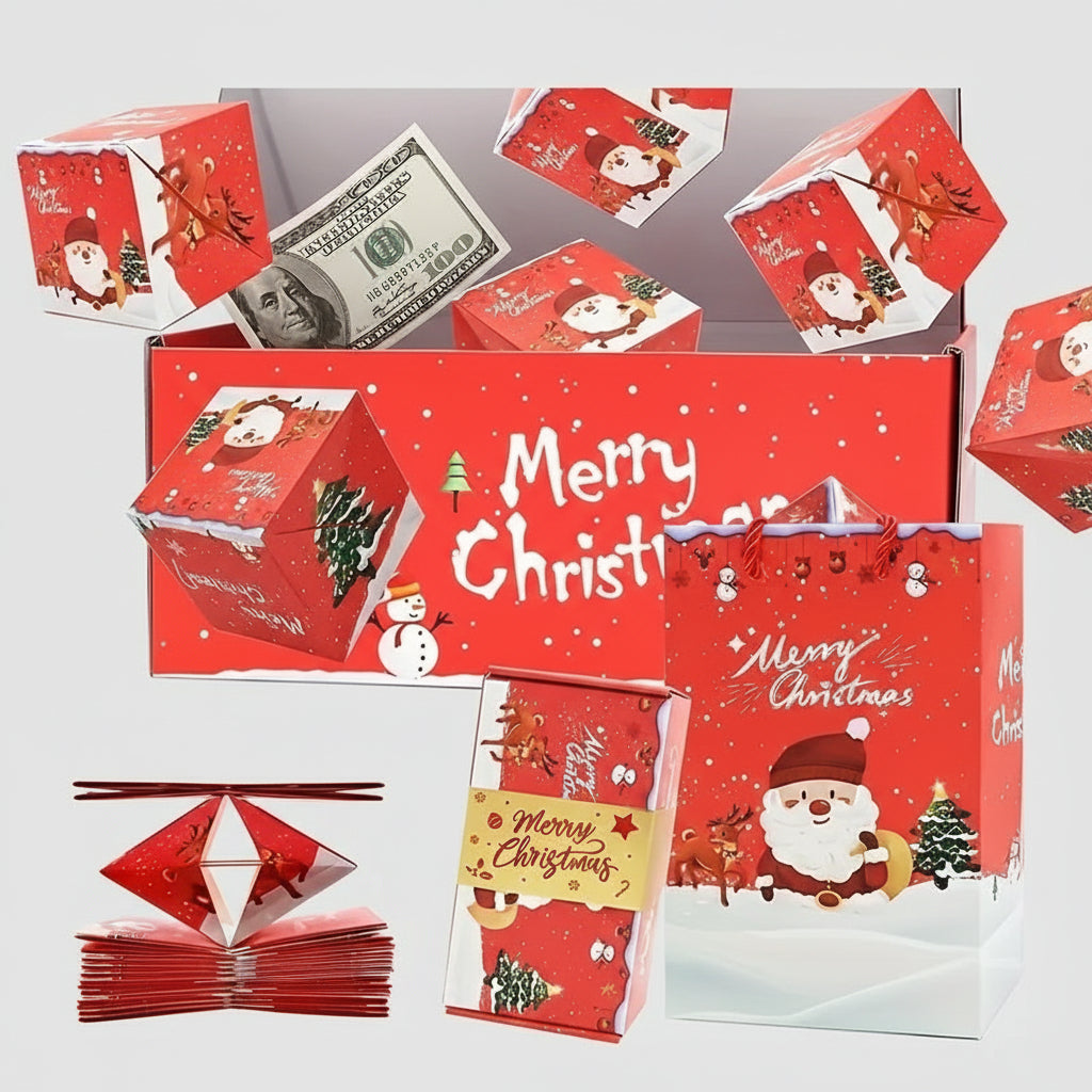 Calendario Sell'Avvento Biglietti Natale Design Cartoon Confezione Regalo