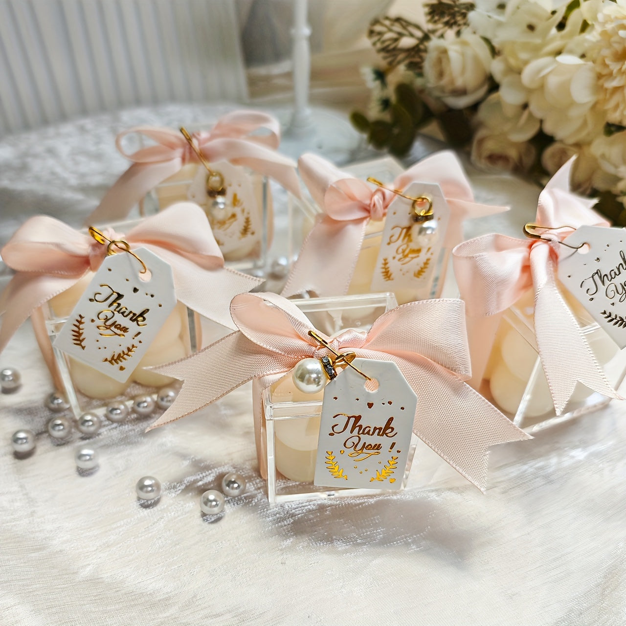 Velas perfumadas de frésia (10/20 unidades) - Perfeitas para casamentos, chás de bebé e decoração de casa