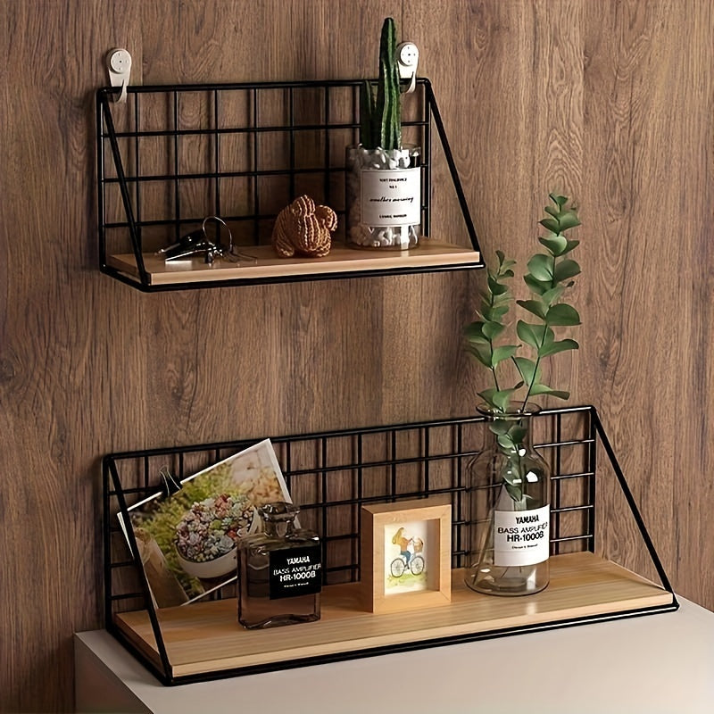 IronRack - Metal Floating Shelf - Hanging Storage Rack for Bathroom and Living Room