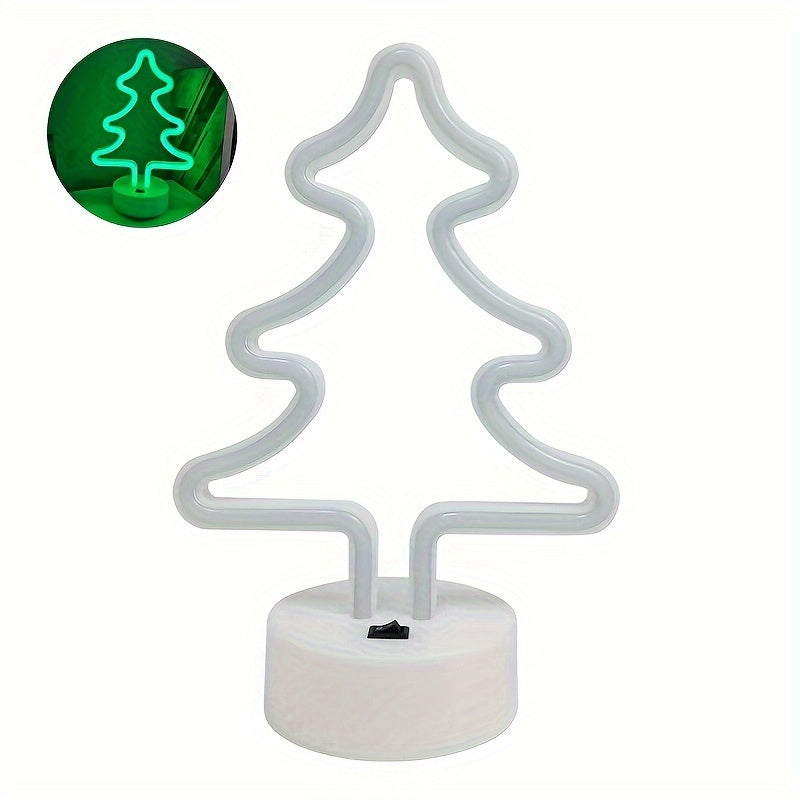FestiveGlow - LED Neon Christmas Tree Lamp, USB/Battery Dual Power