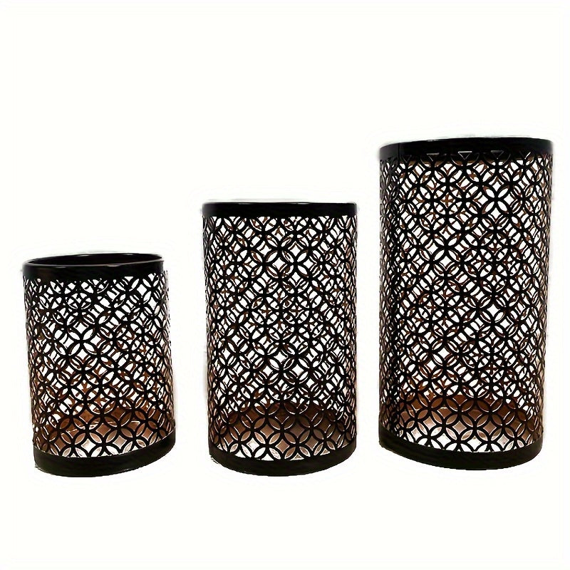3-piece Set Nordic Iron Candle Holders - Stylish Home Decoration