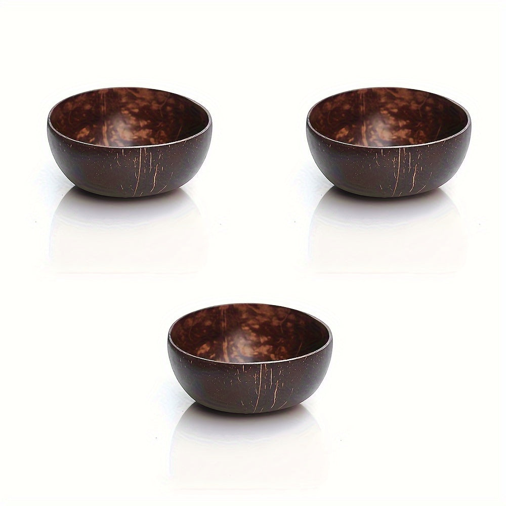 EcoBowls - Conjunto de 3 Taças de Côco com Tema de Plantas