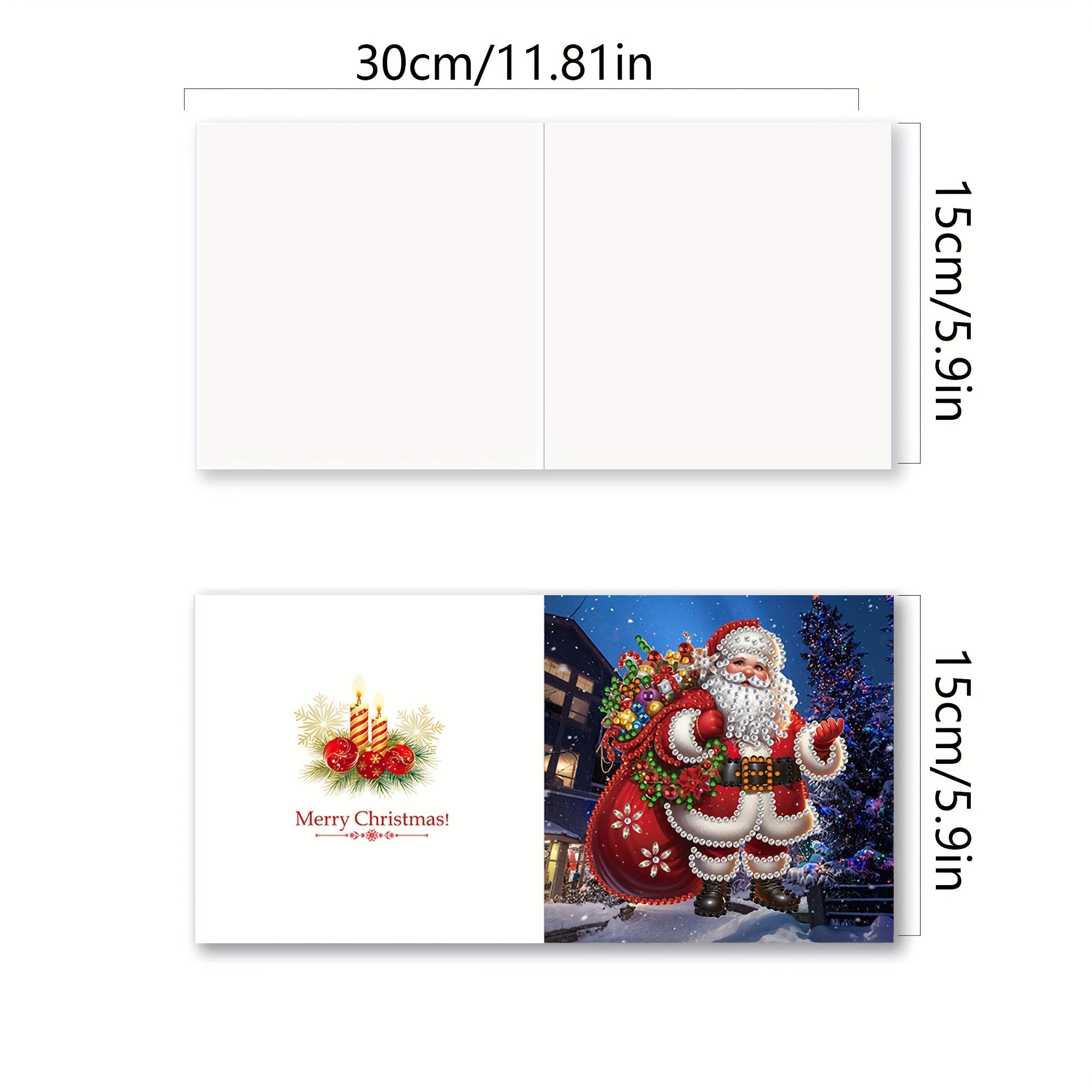 Kit di Pittura con Diamanti da 12 pezzi - Cartoline di Babbo Natale con Design Unici, Perfette per Inviare Auguri Caldi a Famiglia e Amici