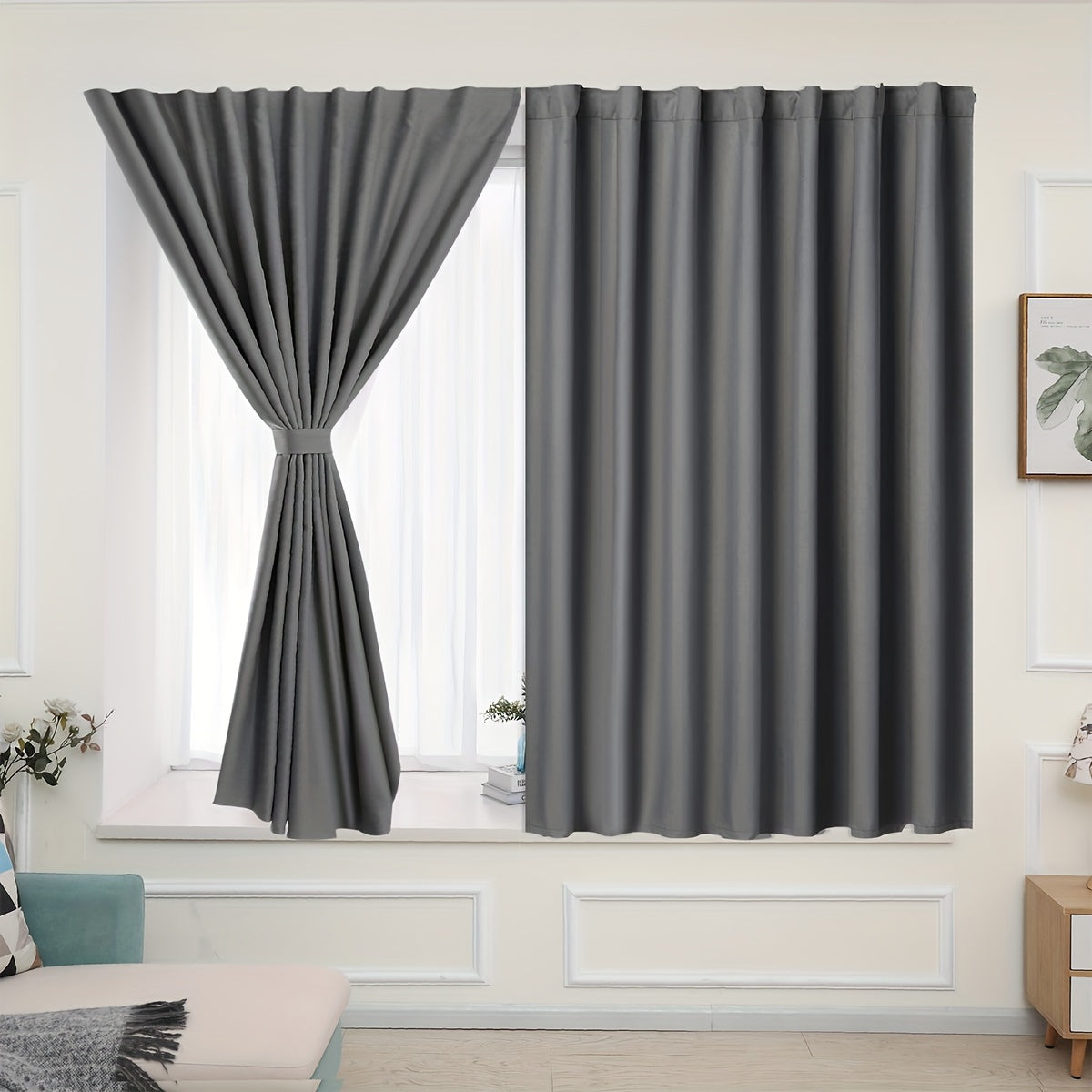 Blackout Curtains - 2 Pieces Blackout Curtain Panels for Bedroom and Living Room