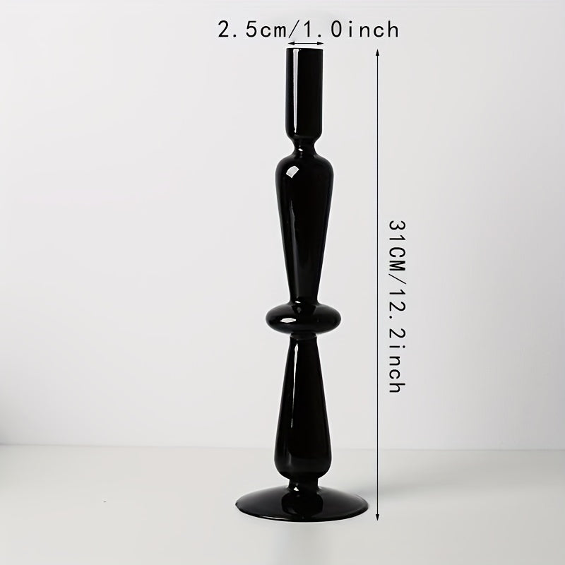 1pc Set di Candelieri in Vetro Creativi e Minimalisti - Vaso in Vetro Laccato per Decorazione da Tavolo per Soggiorno, Tavola da Pranzo e Cena Romantica