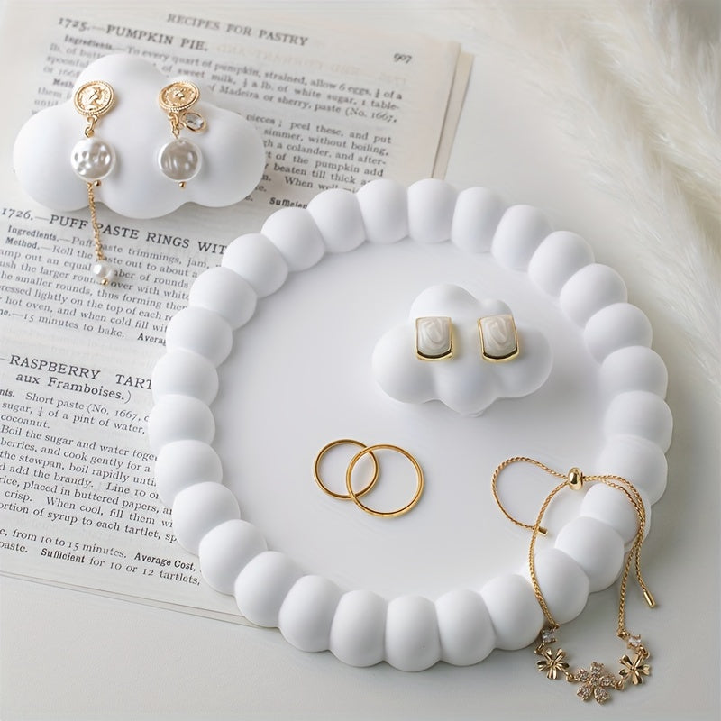 RingTray - Prato Redondo Branco para Joias | Para Anéis, Brincos e Chaves