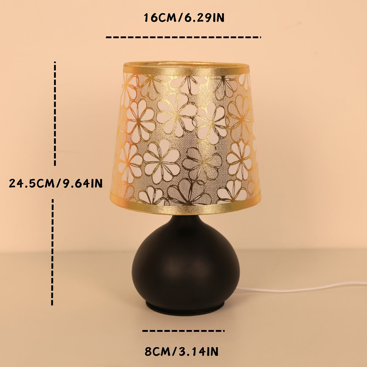 RetroLamp - Modern Scandinavian Fabric Table Lamp Metal Base USB