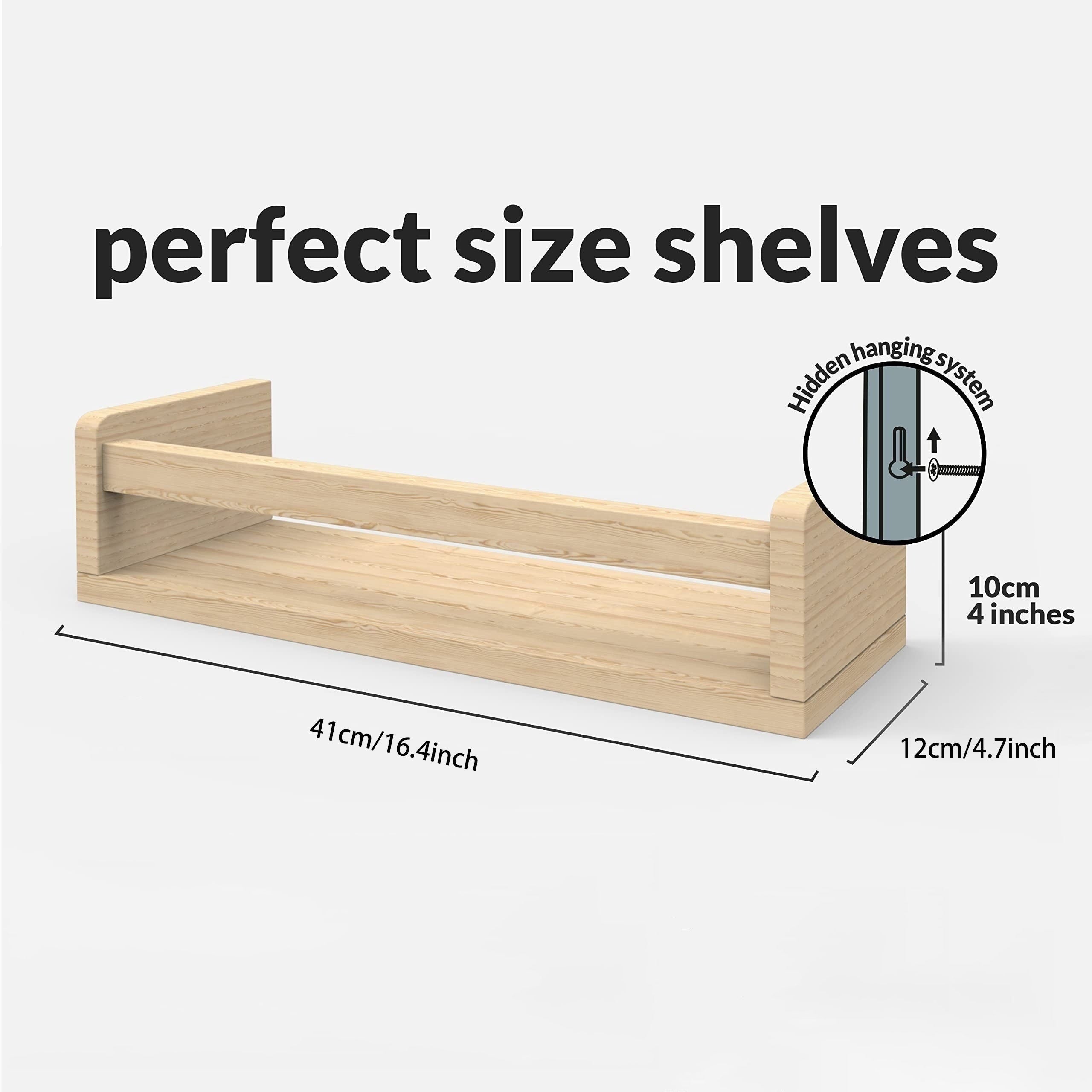 FloatShelf - Floating Wooden Bookshelf for Living Room Decoration