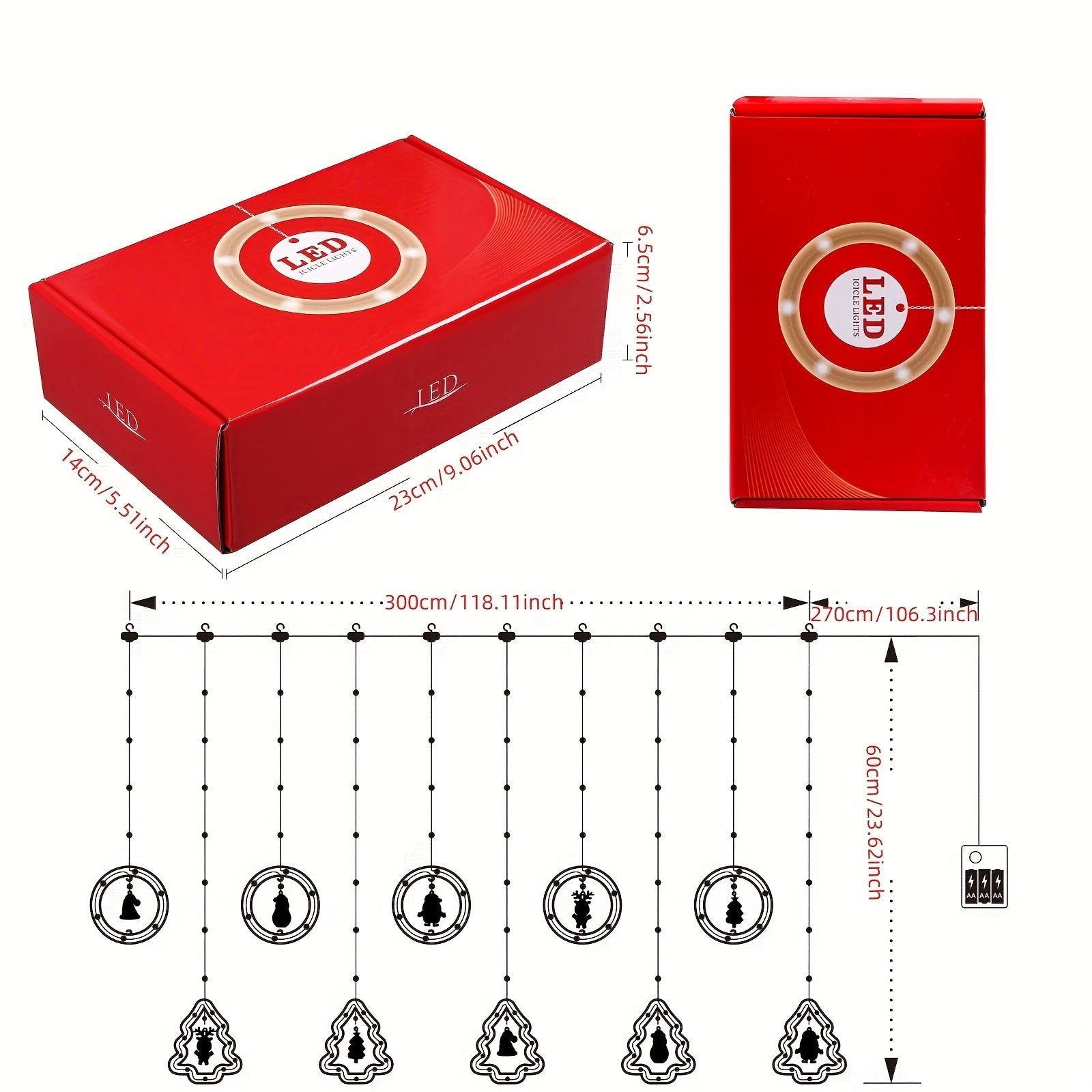 HolidayGlow - Christmas Wish Ring Lighting with 10 Mini Christmas Figures