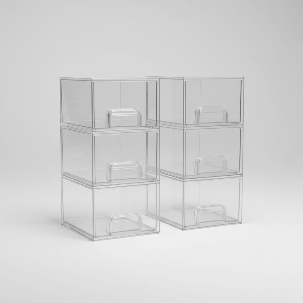 Transparent Drawer Organizer Jewelry Cosmetics Stackable Storage Boxes