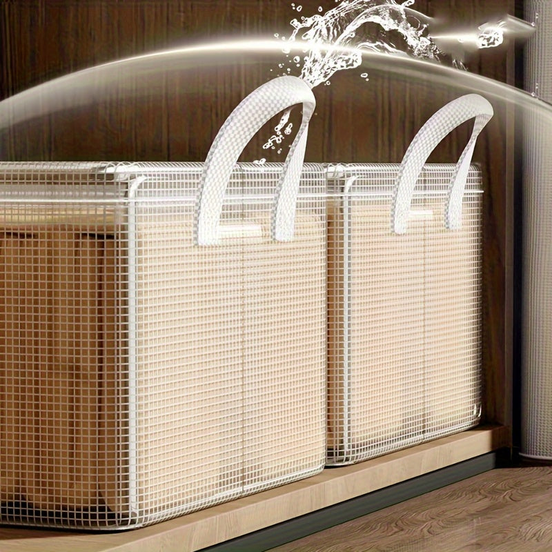 Conjunto de 4 Caixas de Armazenamento em Plástico com Estrutura de Aço e Pegas Reforçadas – Organizador Transparente Empilhável com Tampa