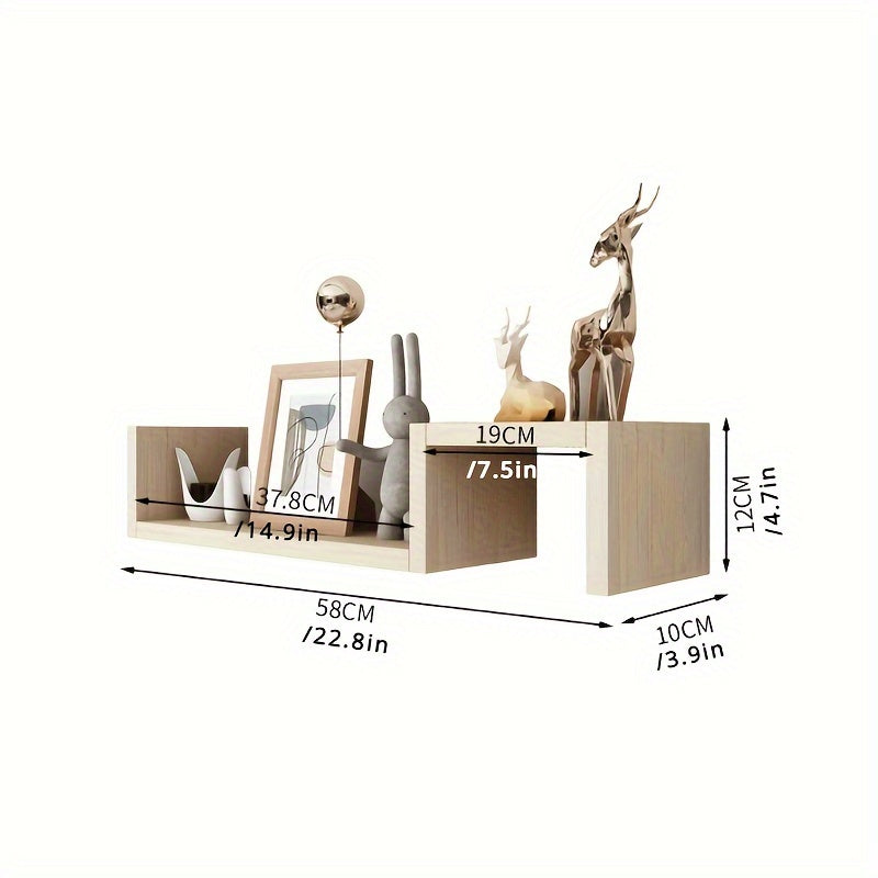 WoodRack - Minimalist Wooden Wall-Mounted Storage Rack for Living Rooms and Bedrooms