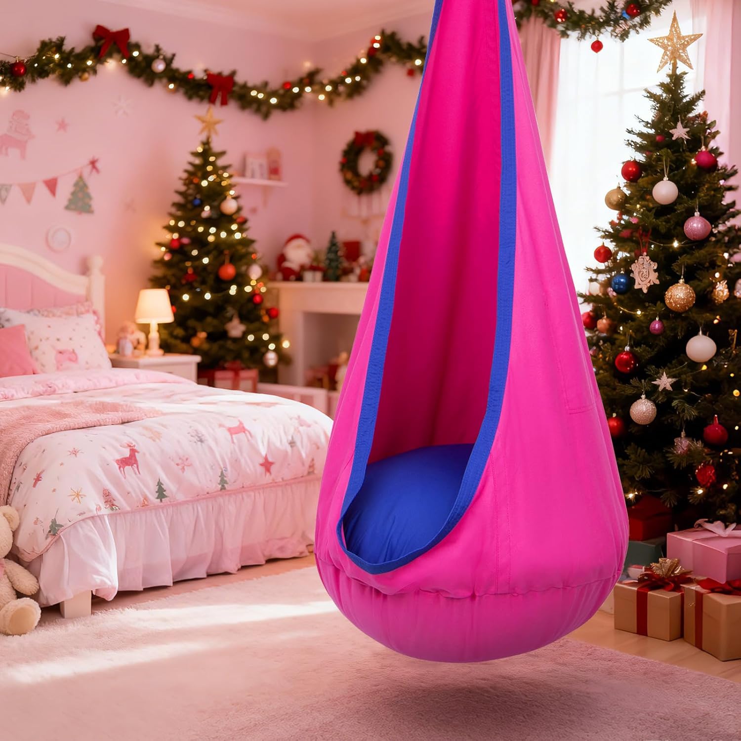 Cadeira Suspensa Sensorial para Crianças Interior Pufe Baloiço
