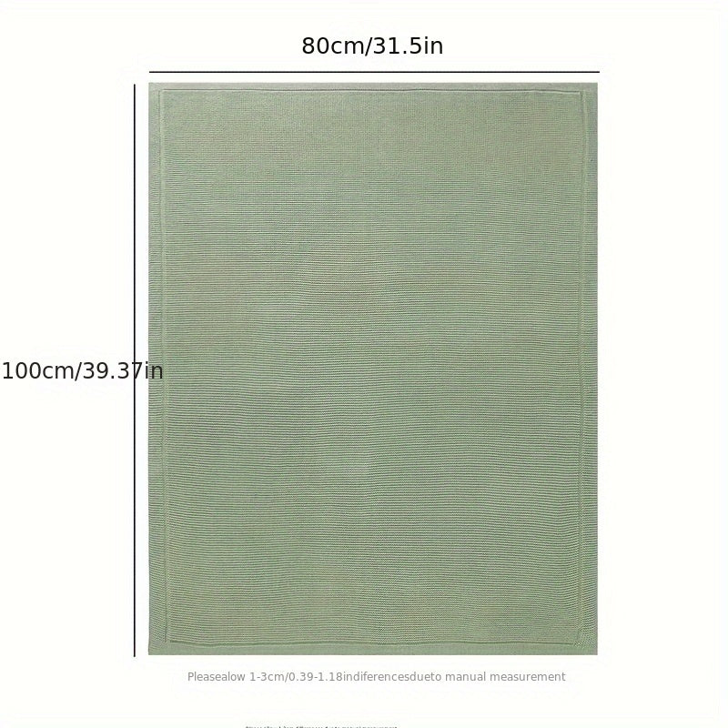 Morbida coperta avvolgente in cotone lavorato a maglia - Colore uniforme, motivo geometrico, perfetta per diverse occasioni