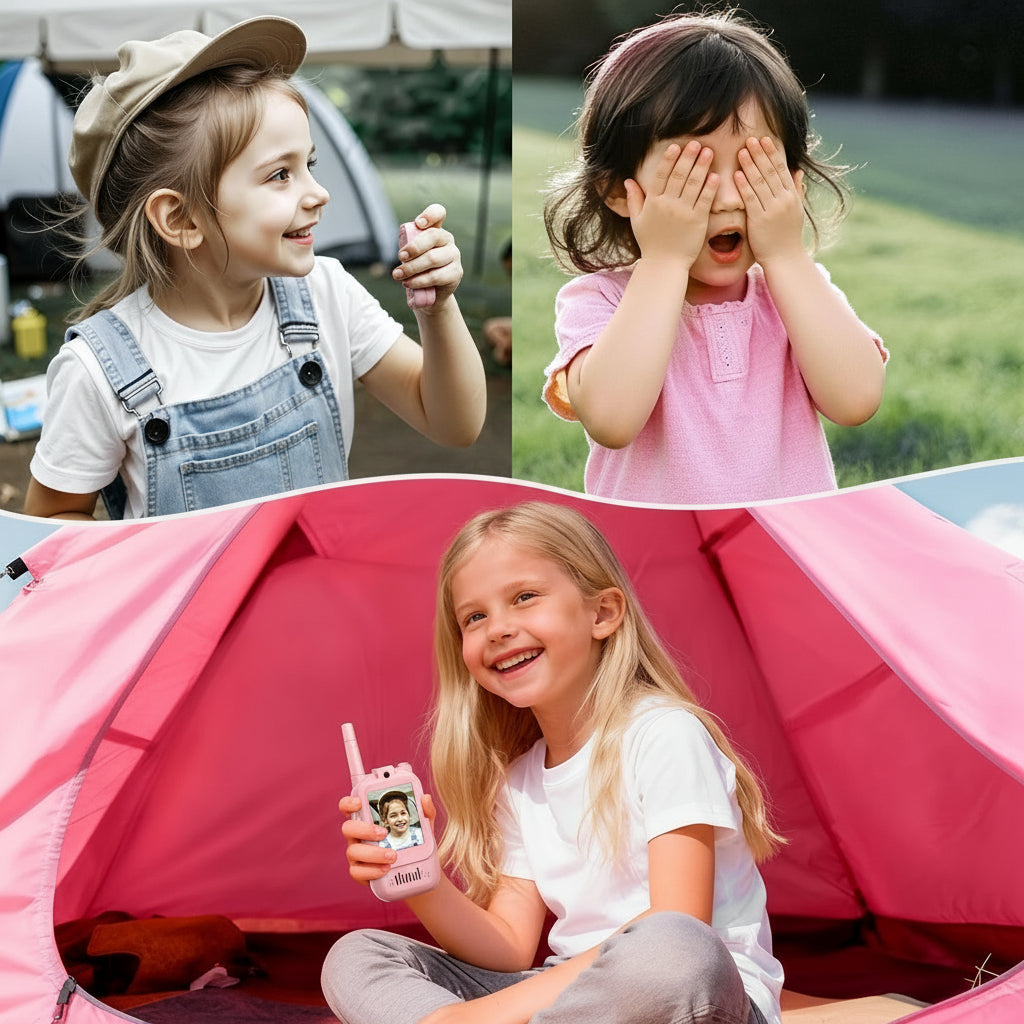 Walkie Talkie Vídeo Crianças Recarregável Longo Alcance