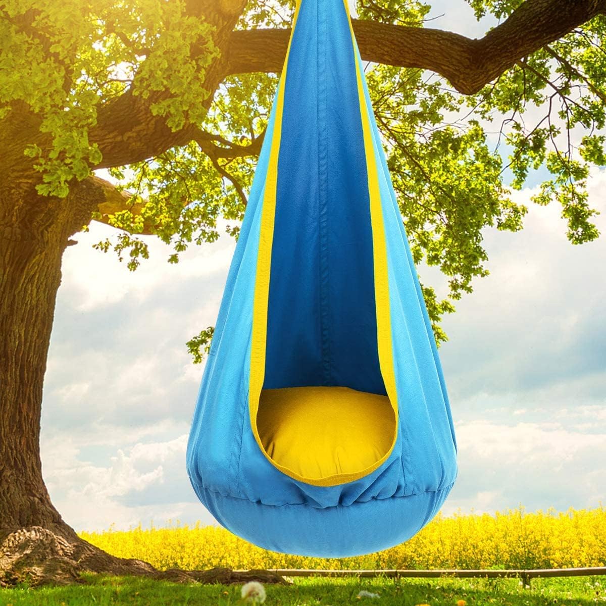 Cadeira Suspensa Sensorial para Crianças Interior Pufe Baloiço