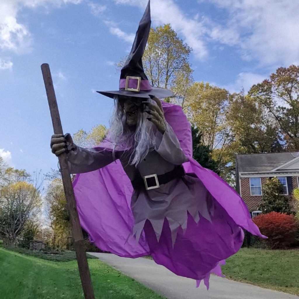 Decoração de Halloween Bruxa Voadora Jardim Assustadora