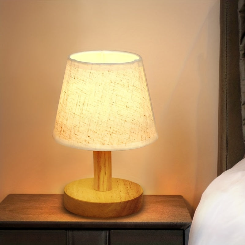 NordicLicht - Wooden LED Night Light with Linen Lampshade