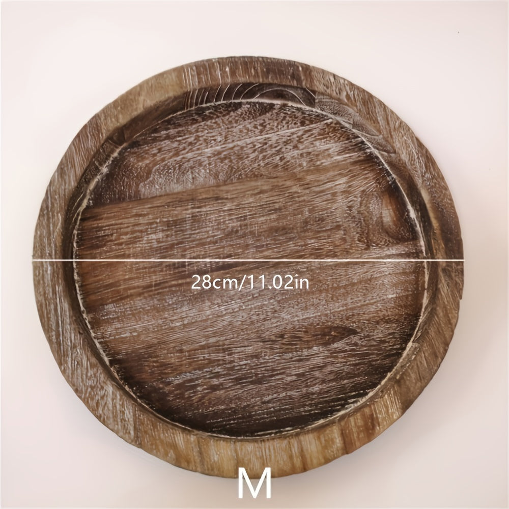 RusticBowl - Taça Redonda de Madeira | Suporte Rústico para Velas e Decoração de Natal