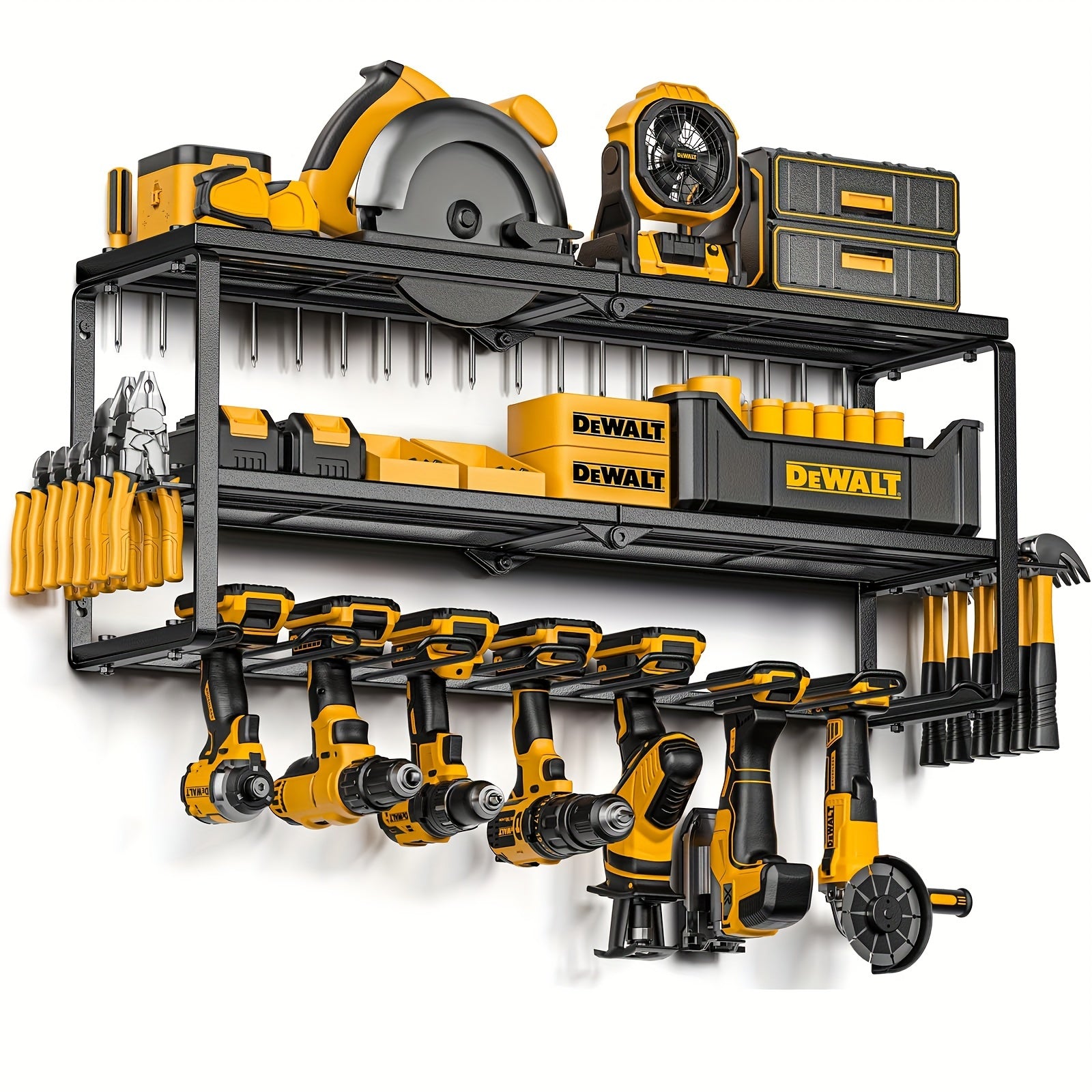 ToolShelf - Prateleira Metálica de Parede para Oficina - Prateleira Flutuante para Ferramentas