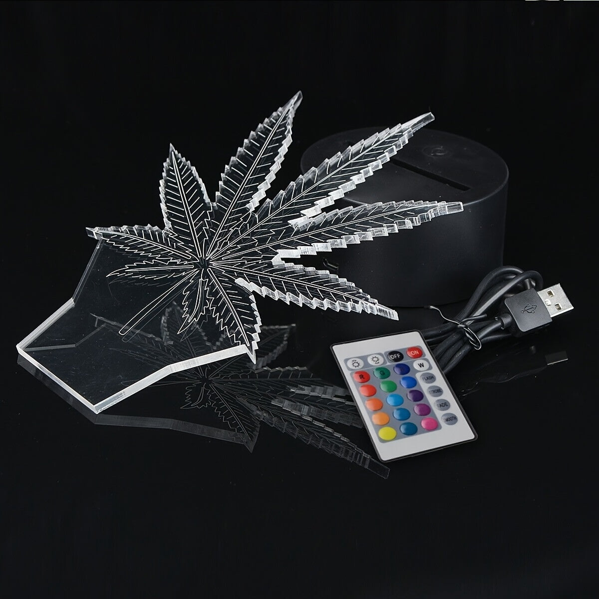 HempLeaf - 3D Night Lamp Acrylic Table Lamp
