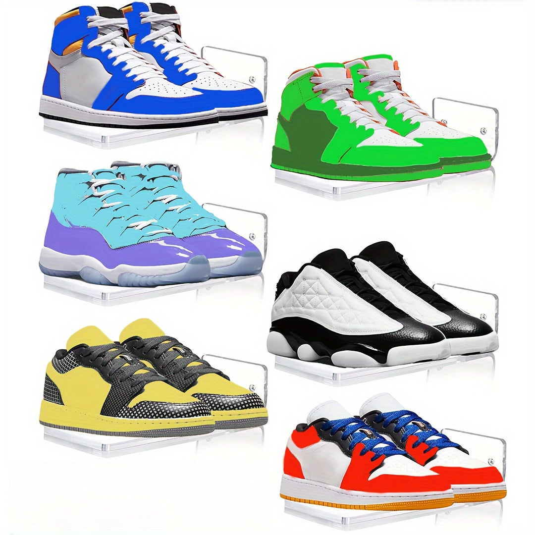 Acrylic Display - 4/6/8 Pieces Transparent Acrylic Floating Shoe Shelves