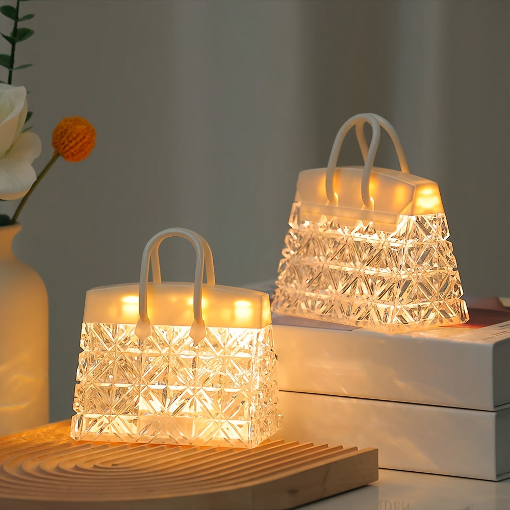 GlowSquare - Lampada da tavolo LED chic con finitura moderna lucidata