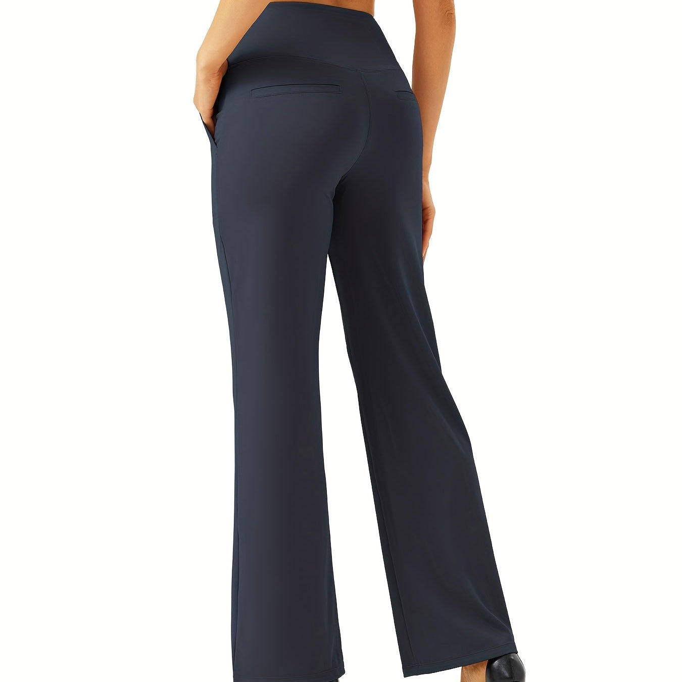 Women's Pants Wide Leg Elegant Stretch Nylon Long Trousers