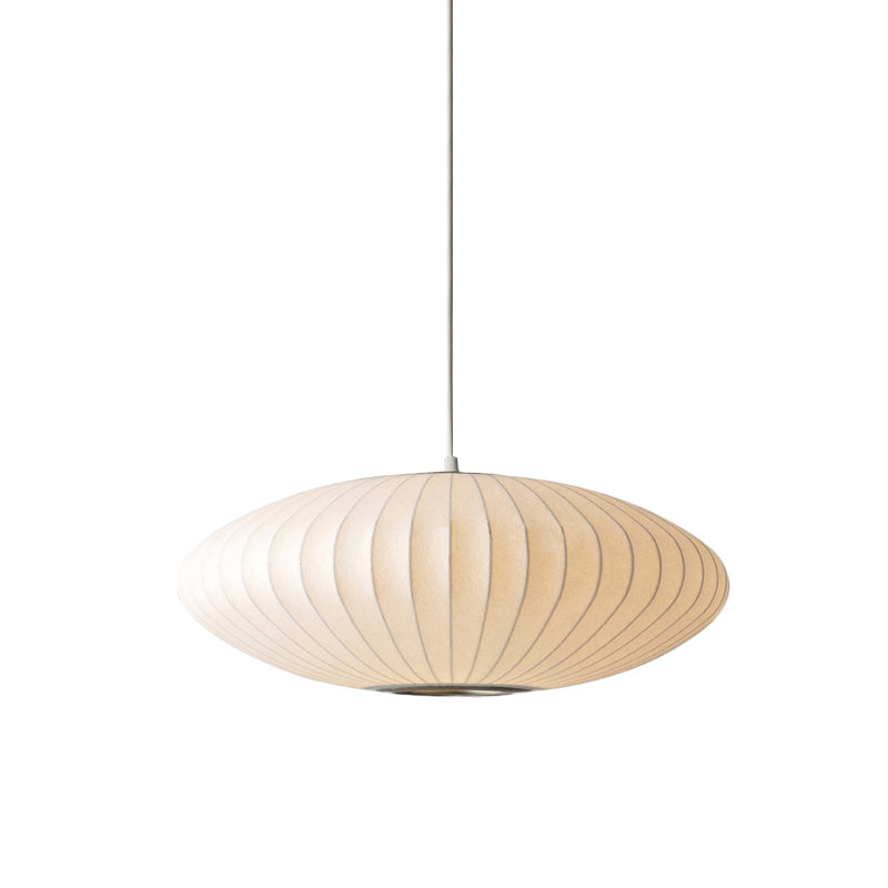 Lámpara Colgante Blanca Moderna con Pantalla de Tela - 1 Luz