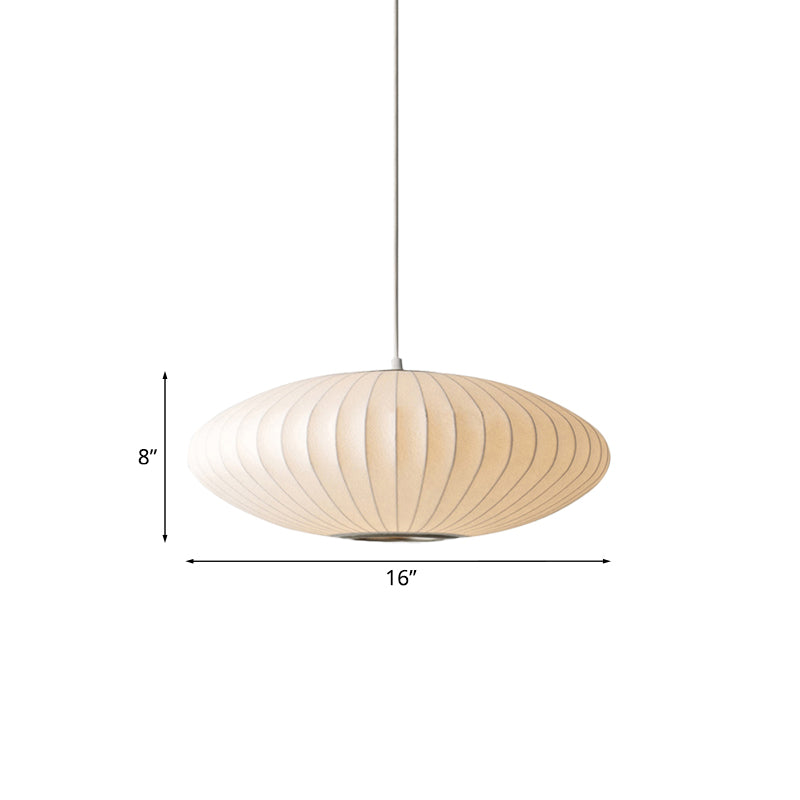 Lámpara Colgante Blanca Moderna con Pantalla de Tela - 1 Luz