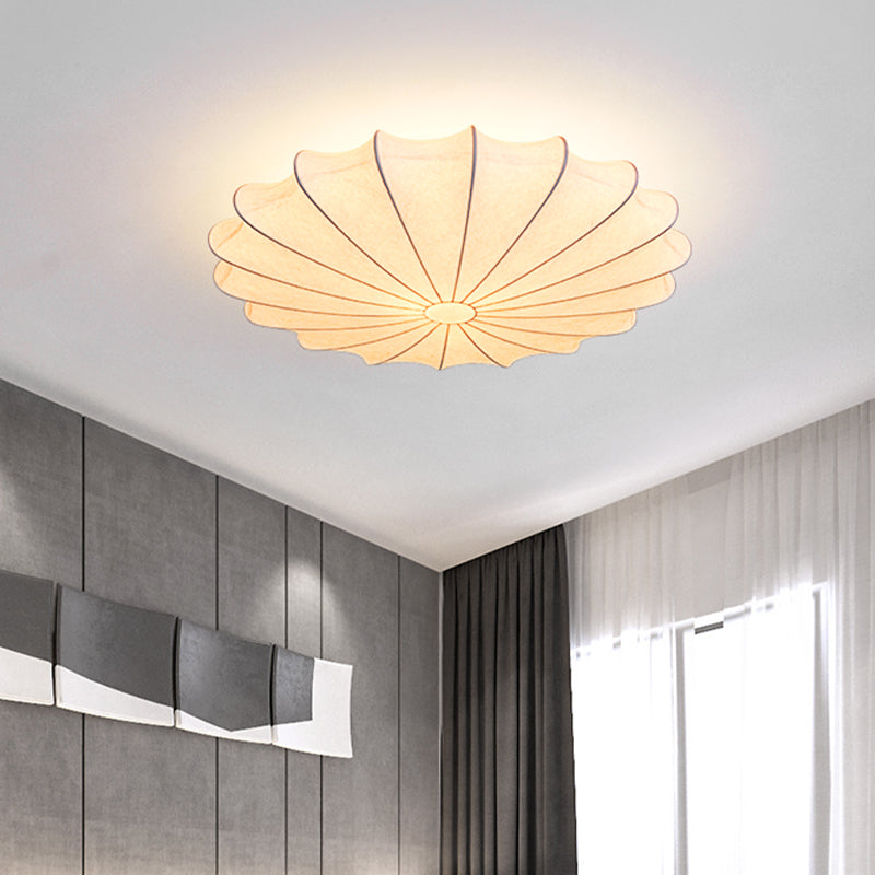 Fabric Flushmount Ceiling Lamp - Modern Design White