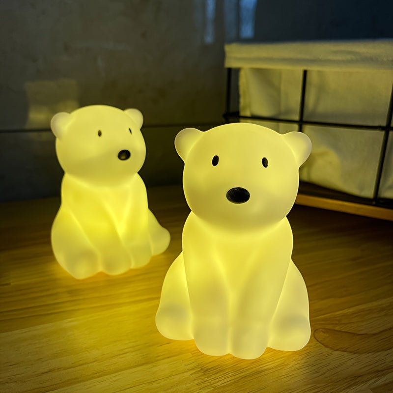 PolarGlow - Candeeiro Noturno de Urso Polar Desenhado com Iluminação LED Ascendente