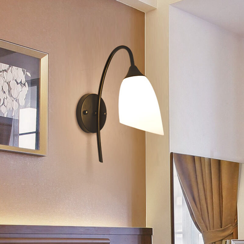 GloeiGlow - Lampada da parete moderna inclinata a forma di campana con braccio