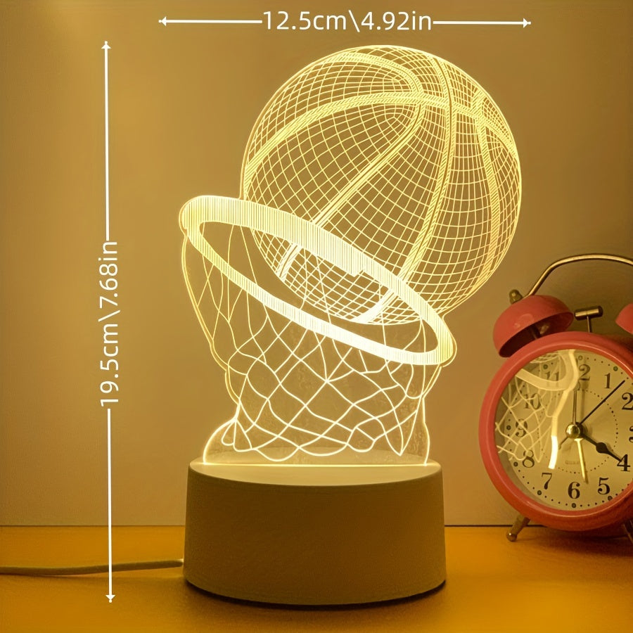 Illusie-Lamp - Lampada da tavolo USB 3D Basket con illuminazione decorativa a LED