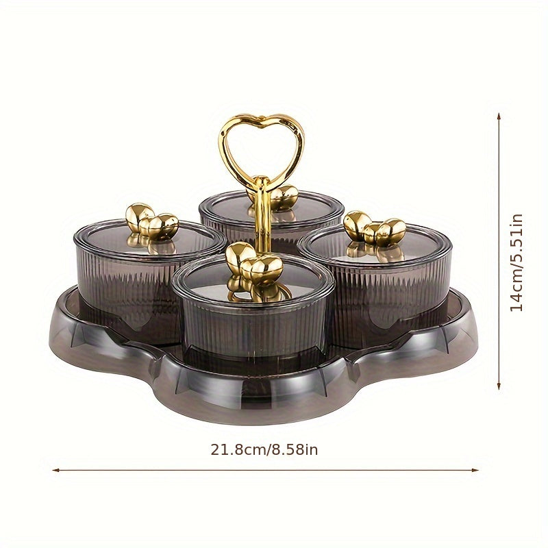 AcrylicServe Set - 4-piece Acrylic Nut & Candy Bowl Set with Lid