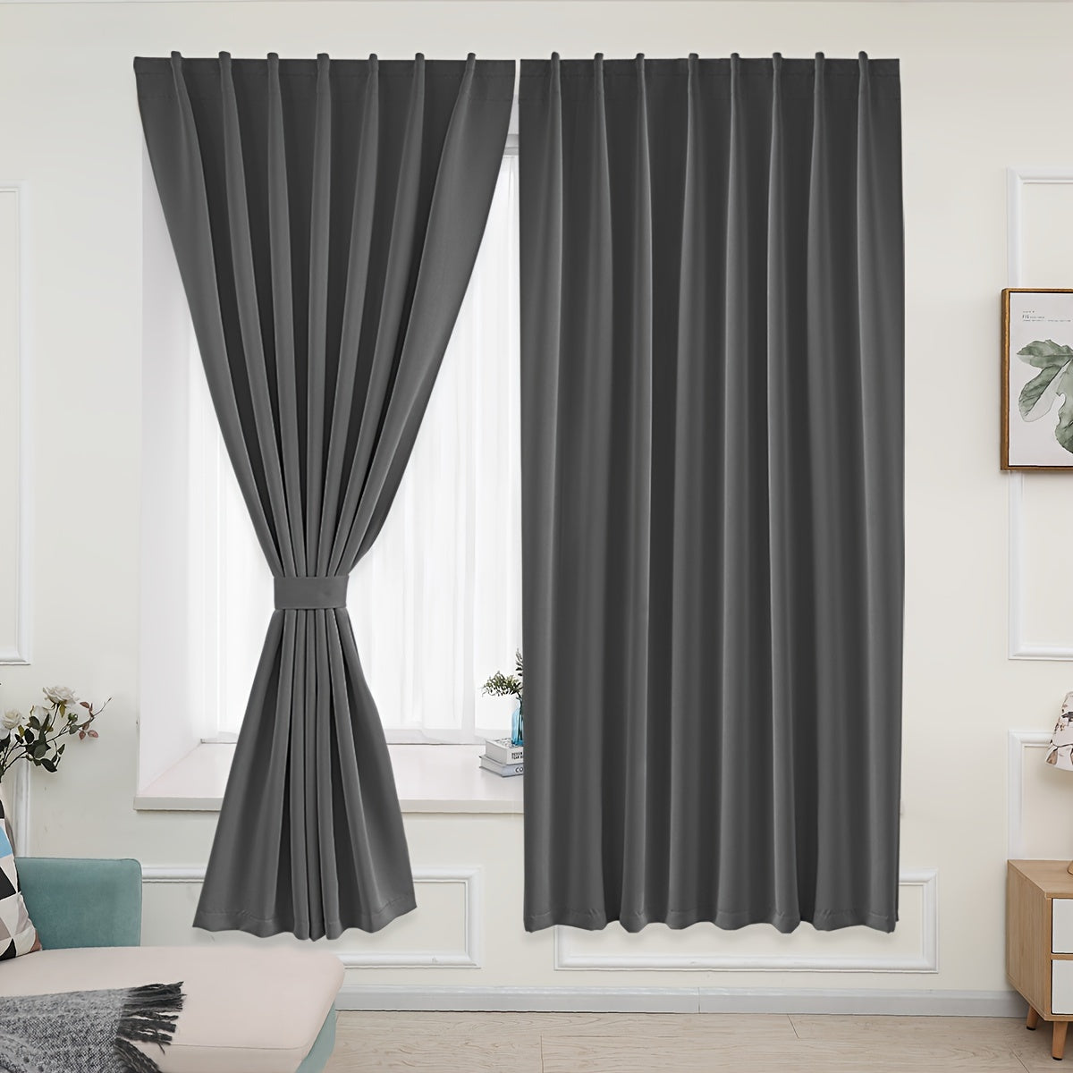 Blackout Curtains - 2 Pieces Blackout Curtain Panels for Bedroom and Living Room