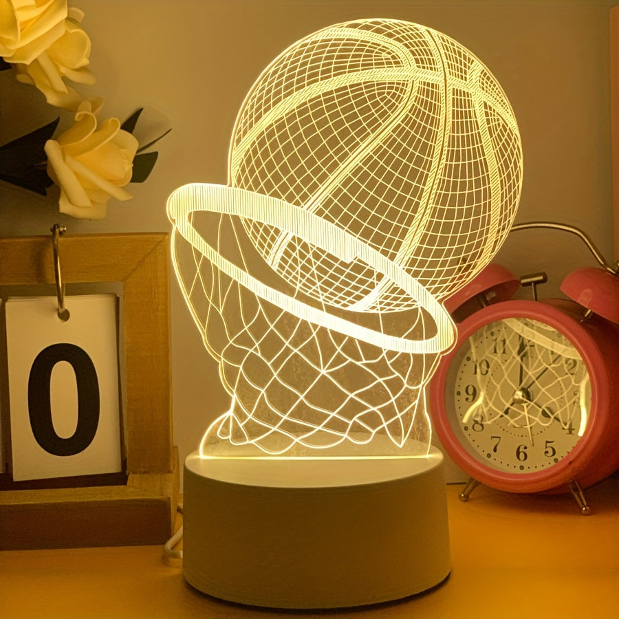 Illusion Lamp - 3D Basketball USB Table Lamp with LED Decorative Lighting