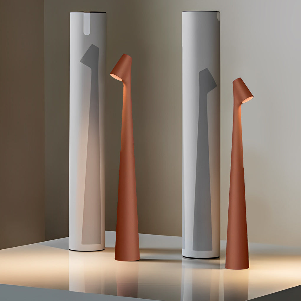 AuroraGlow - Stylish Conical Table Lamp with Downlight and USB Charging Capability