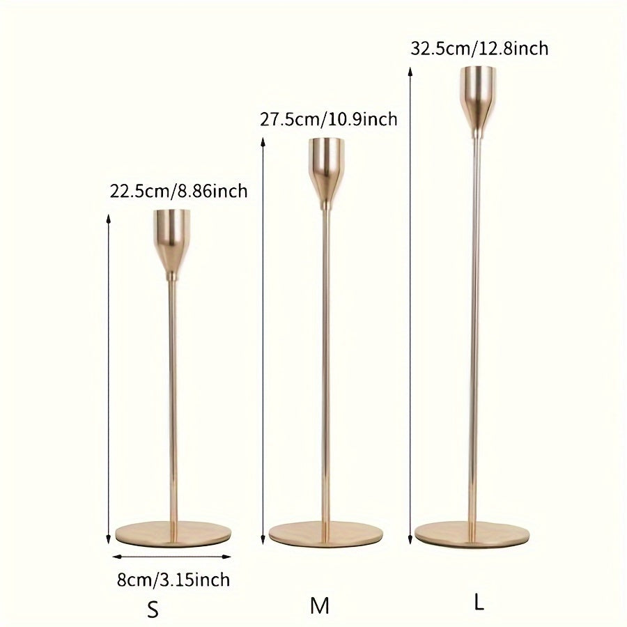 6-piece Set Black/Gold Candlestick - For Restaurant, Wedding, Dinner & Party Decoration