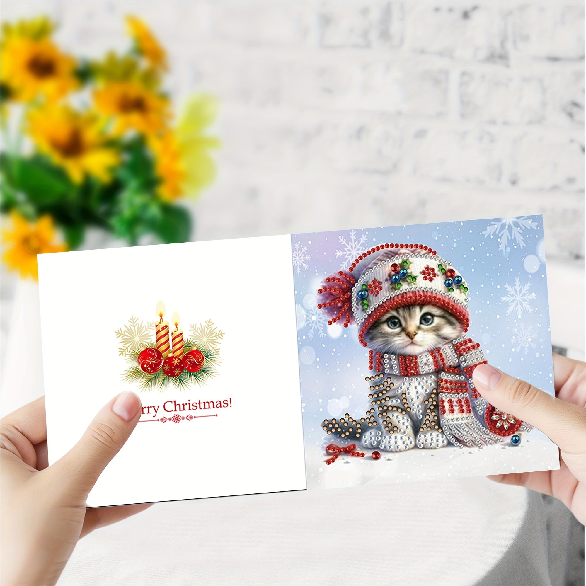 Kit di Pittura con Diamanti 6 pezzi - Cartoline di Natale con Gattini Carini