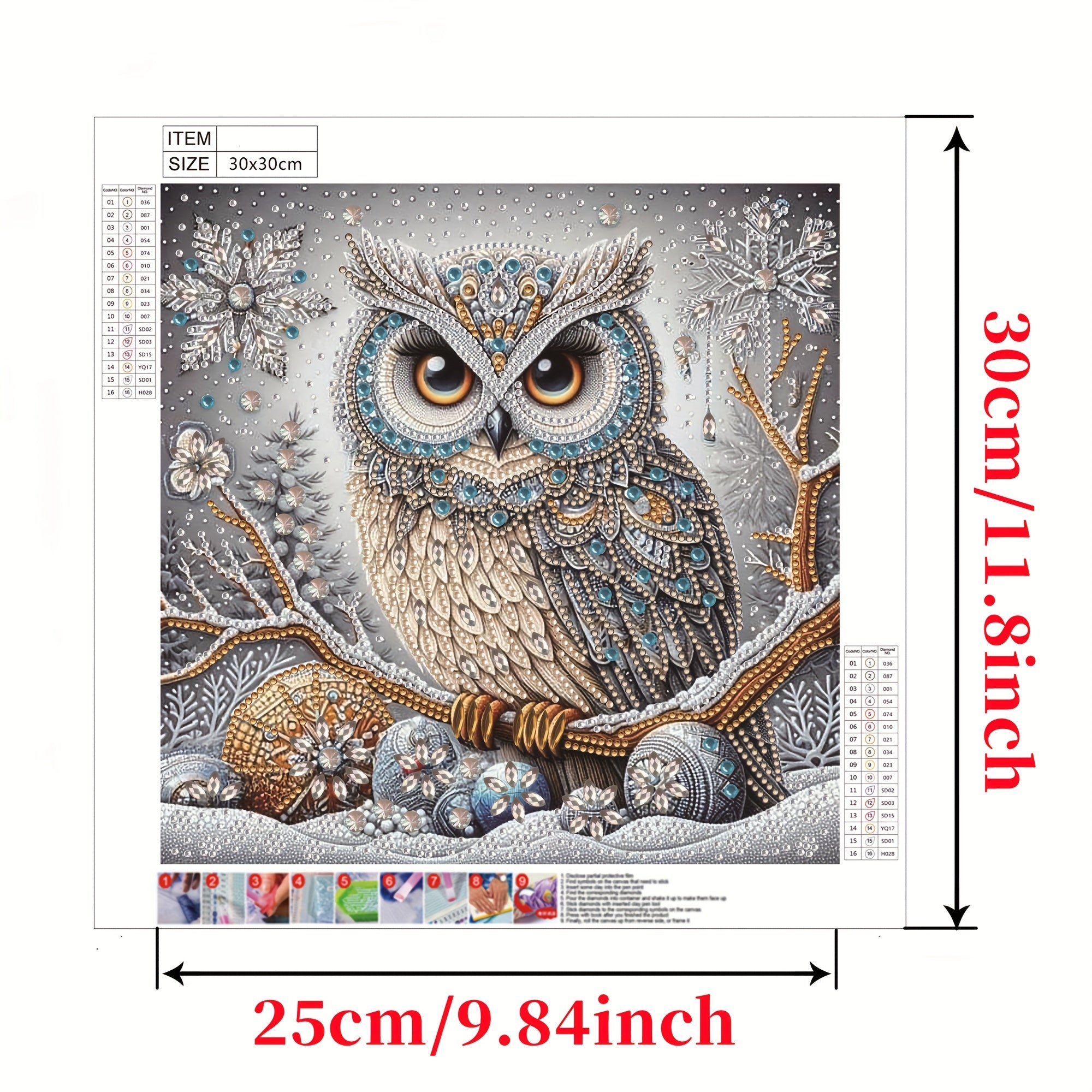 5D Owl Diamond Painting Set - DIY Special Crystal Drill, Handmade Art Gift, Unframed Canvas for Bedroom, Office, Living Room